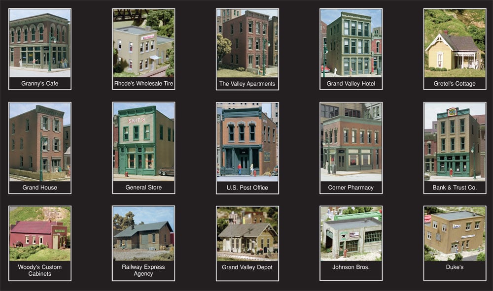 City & Industry Building Set<sup>™</sup> - HO Scale Kits - A collection of 15 individual, architecturally detailed HO scale building kits