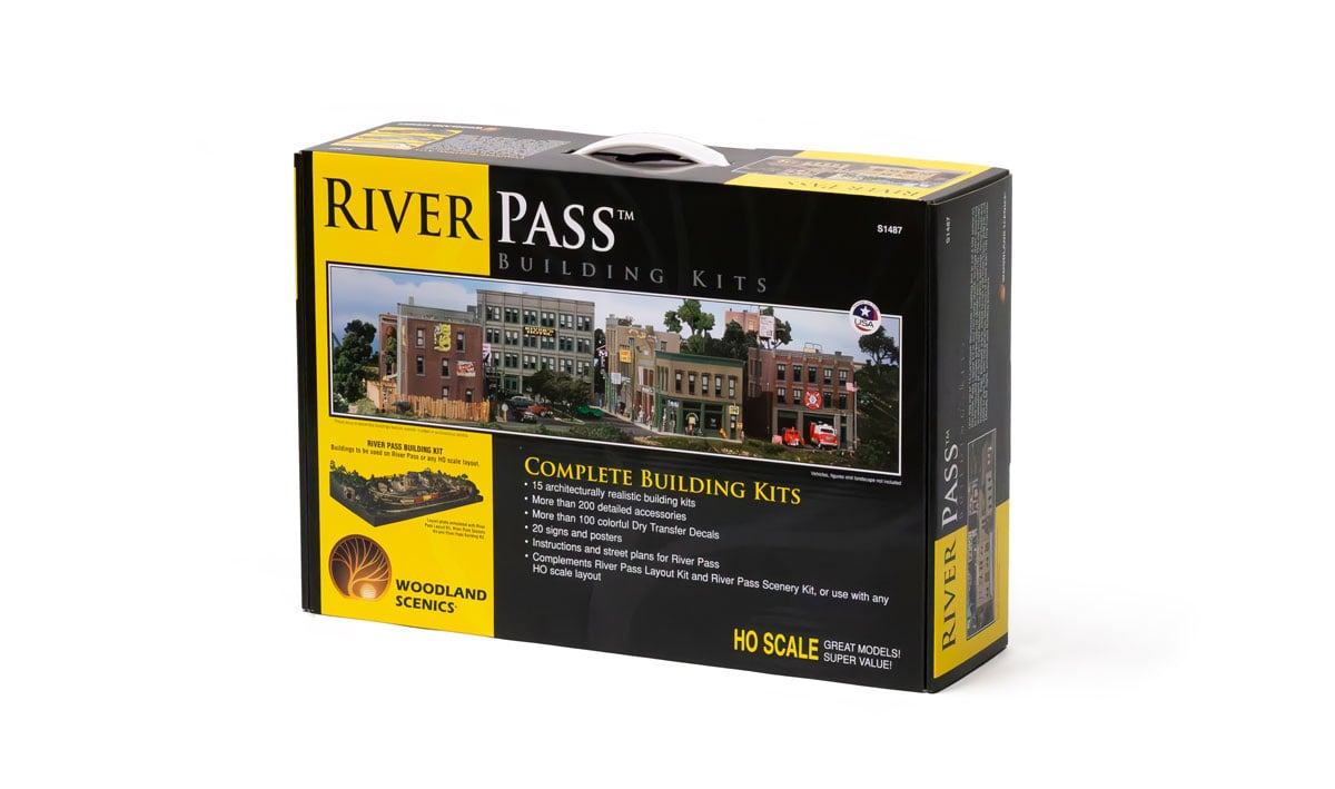 River Pass<sup>™</sup> Building Kits - HO Scale - A collection of 15 individual, architecturally detailed HO scale building kits