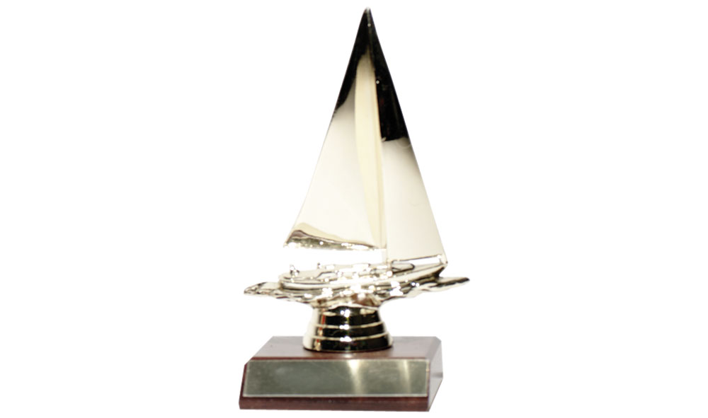 sailboat trophy blue