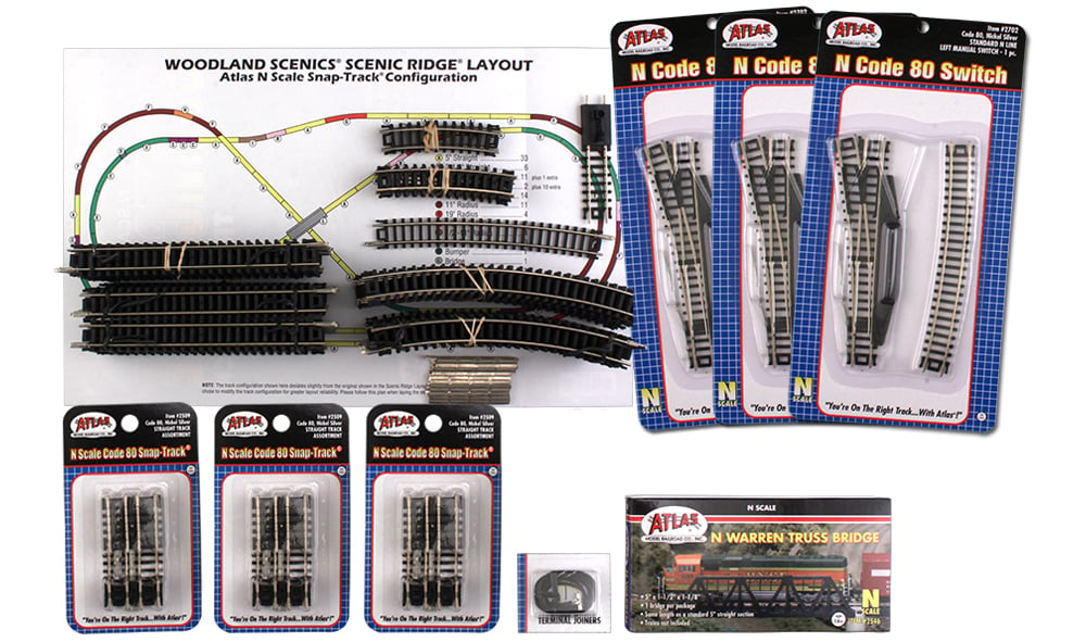 Scenic Ridge<sup>®</sup> Track Pack - N Scale - The Scenic Ridge Track Pack is for modelers of any level