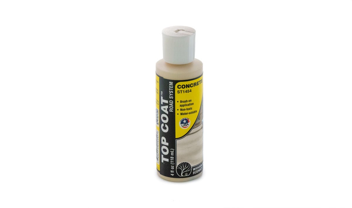 Top Coat<sup>™</sup> Concrete - Top Coat Concrete is a non-toxic, water-soluble compound used to simulate the color of concrete road surfaces