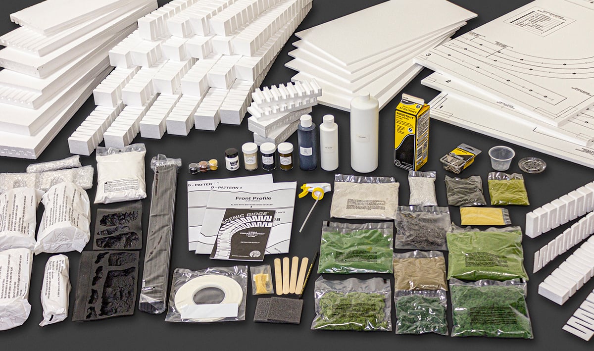 Scenic Ridge<sup>®</sup> N Scale Lightweight Layout Kit (US Only) - The Scenic Ridge Kit includes terrain and landscape materials necessary to build a 3' x 6' N scale lightweight layout