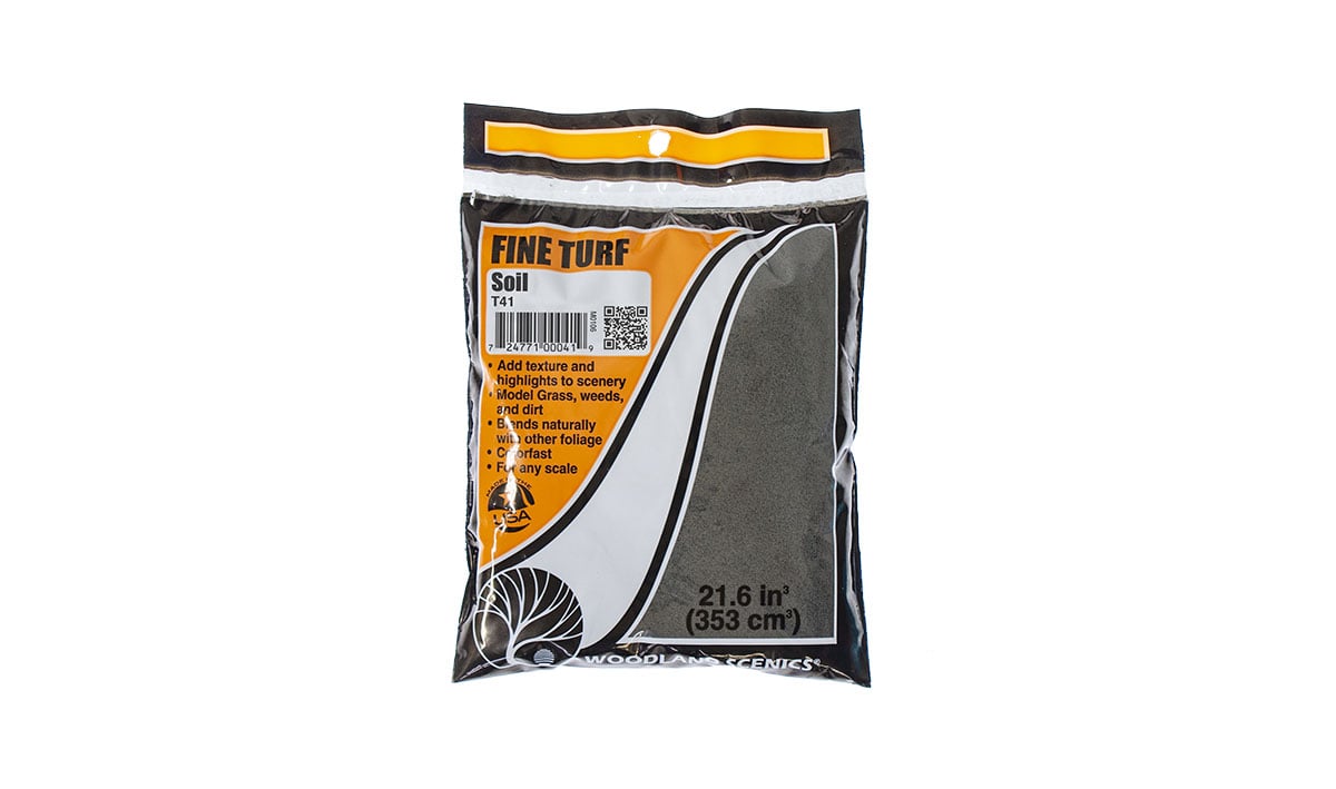 Fine Turf Soil Bag - Individual bag provides enough Fine Turf to create realistic landscape on various areas of your layout