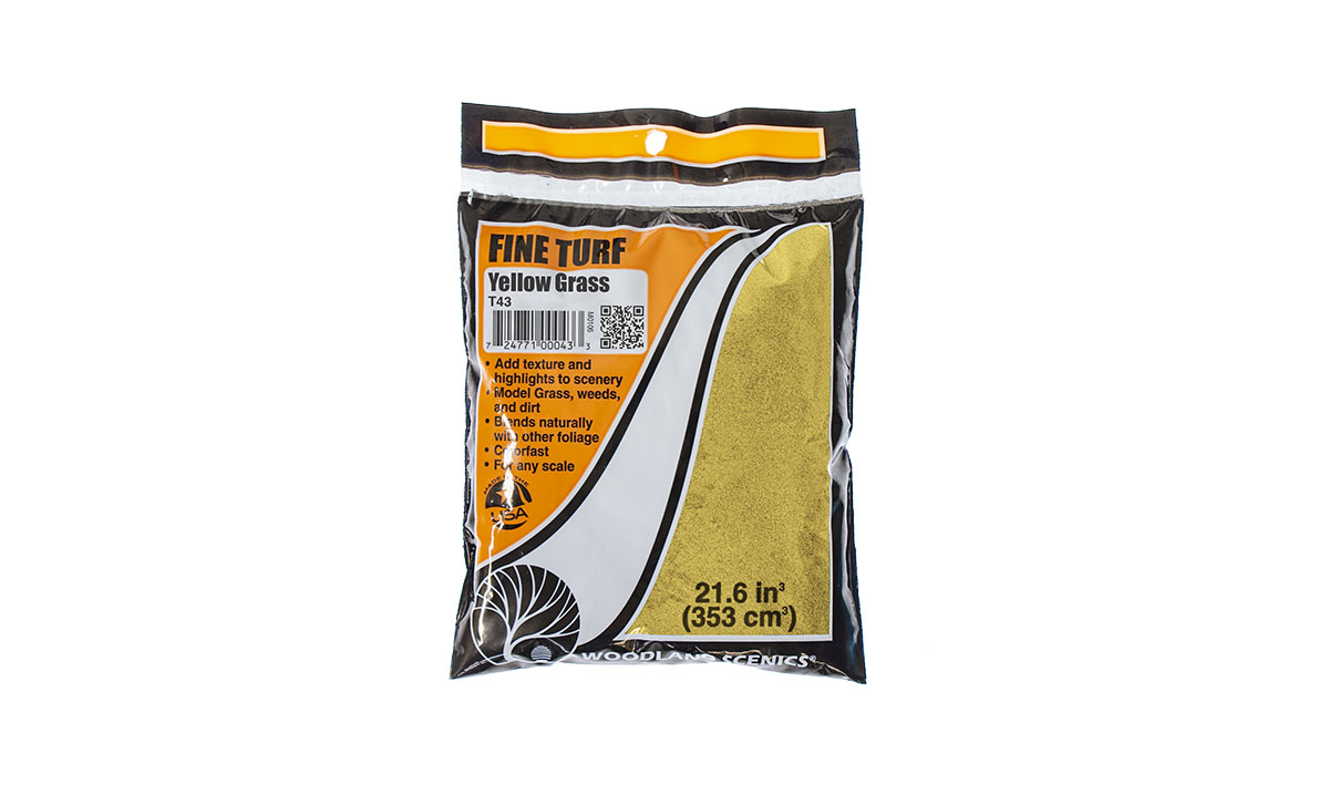 Fine Turf  Yellow Grass Bag - Individual bag provides enough Fine Turf to create realistic landscape on various areas of your layout