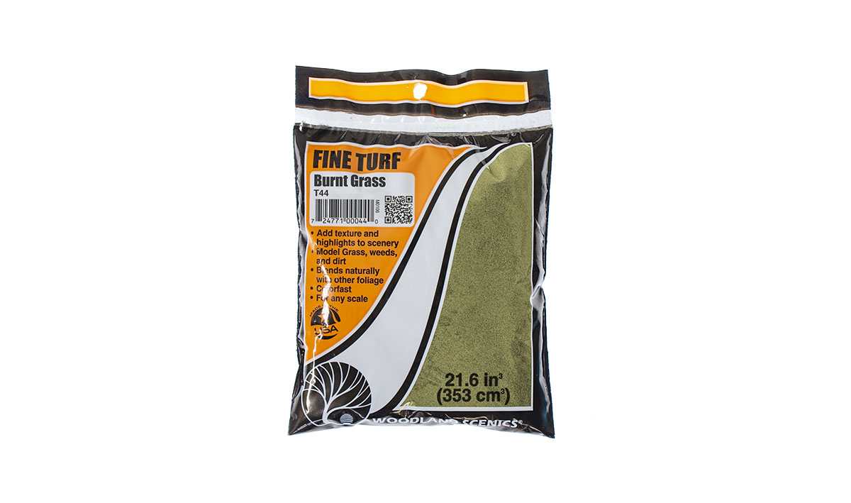 Fine Turf Burnt Grass Bag - Individual bag provides enough Fine Turf to create realistic landscape on various areas of your layout