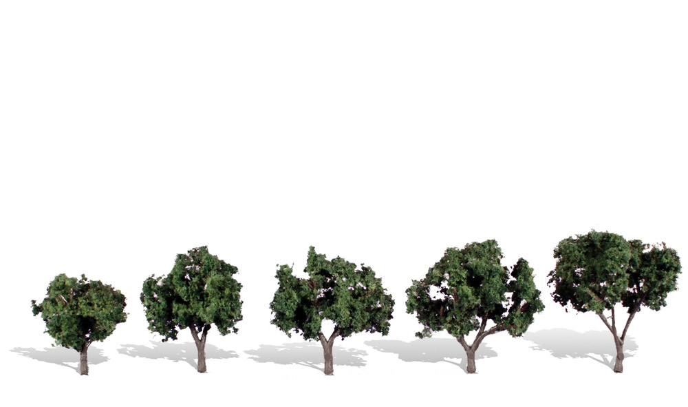 2" Ready Made Trees TMC TR3548 Woodland Scenics Cool Shade 5 Pack 1 1/4" 
