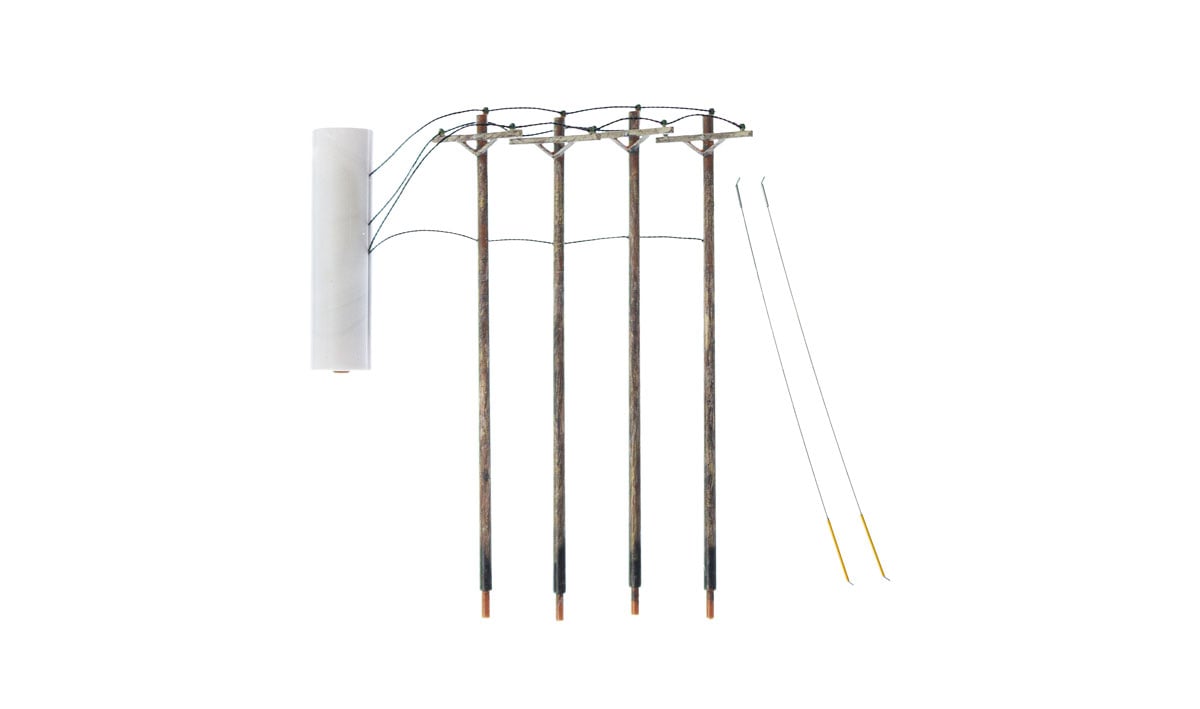 Pre-Wired Poles - Single Crossbar - N Scale