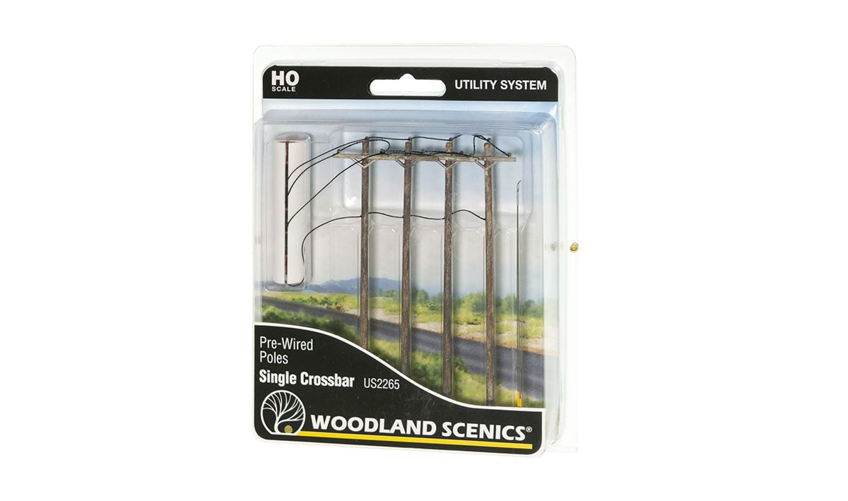 Woodland Scenics US2250 N Wired Poles Single Cros 