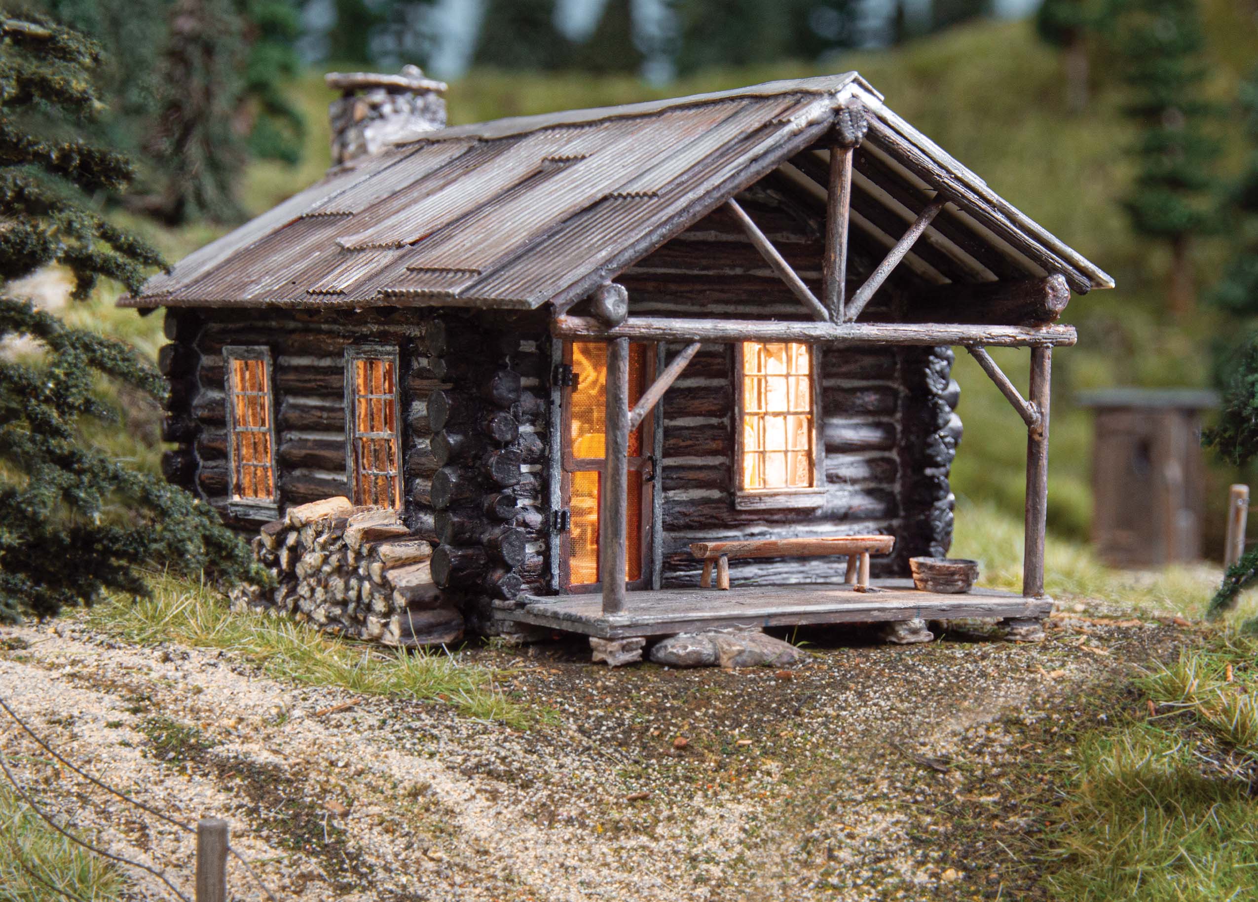 Cozy Cabin- N Scale - Built-&-Ready® Landmark Structure®, Cozy Cabin, was designed for the outskirts and rural areas of a layout
