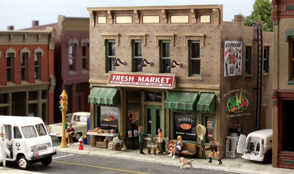 Fresh Market - N Scale Kit - Model the local flavor of a bustling downtown layout