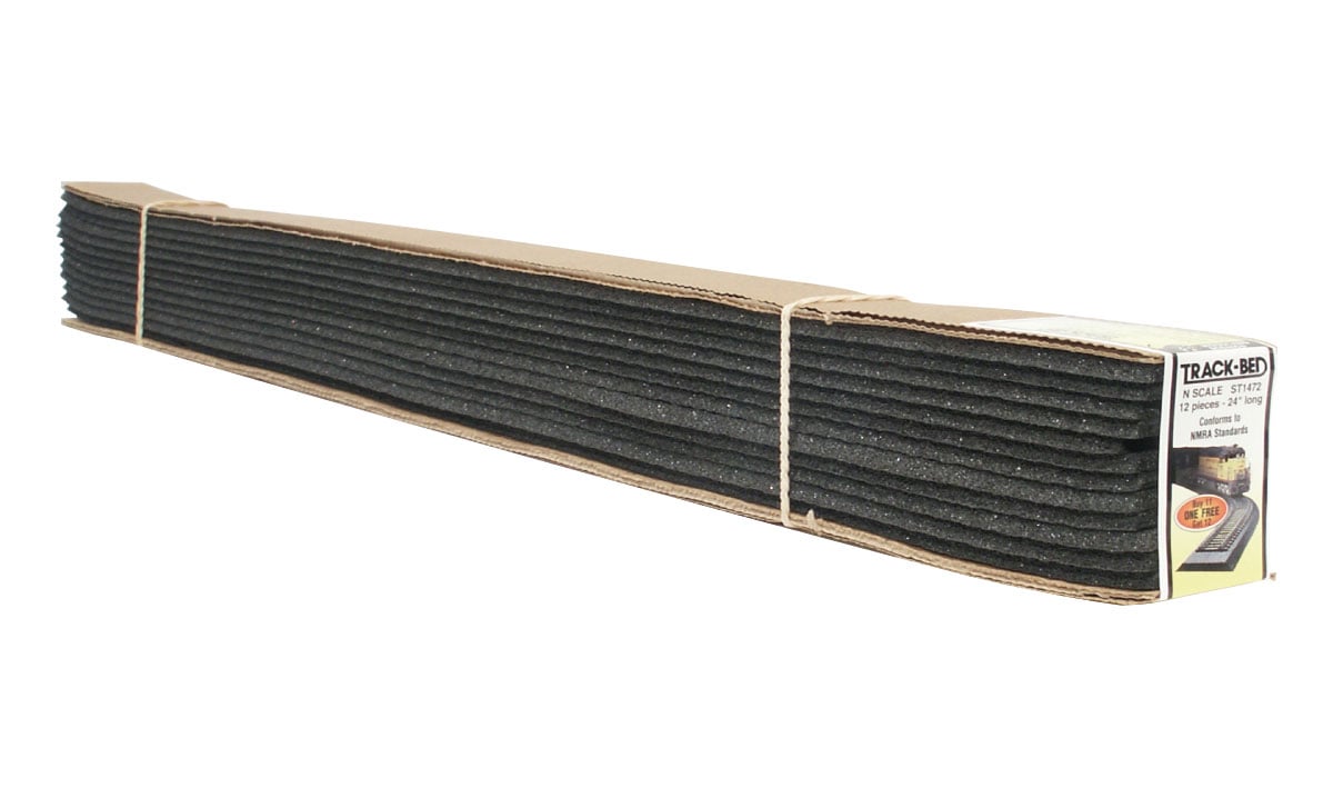 Track-Bed<sup>™</sup> Strips (Standard Pack) - N Scale - Strips are the perfect roadbed for tight track applications