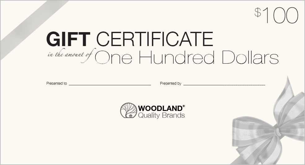 $100 Gift Certificate - Woodland gift certificates make great gifts for that special modeler in your life! Christmas, birthdays, Father/Mother's Day or anniversaries, a gift certificate says 'I love your layout' for any occasion! Purchase and redeem online